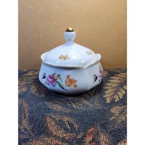 Vintage Jlmeanau German Floral Candy Dish